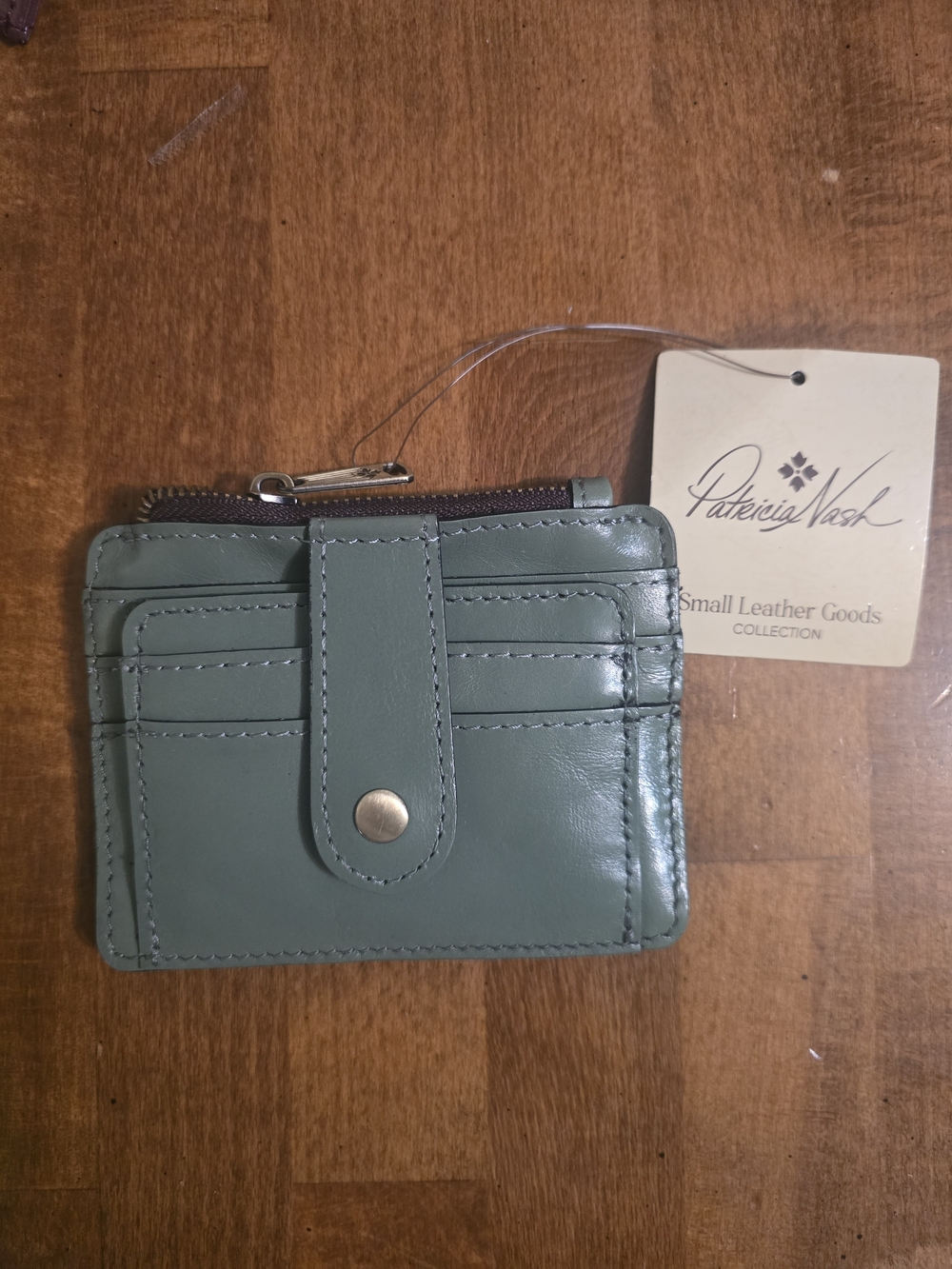 Patricia Nash Sage Leather Card Holder Wallet